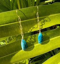 Load image into Gallery viewer, Blue Apatite and Gold Earrings