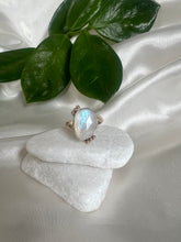 Load image into Gallery viewer, Moonstone Gold Ball Accented Ring