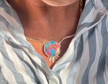 Load image into Gallery viewer, Sunray Spiny Oyster Turquoise Cuff Necklace