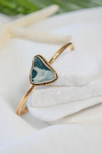 Load image into Gallery viewer, Teal Pottery Glass Cuff
