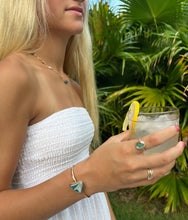 Load image into Gallery viewer, Teal Pottery Glass Cuff