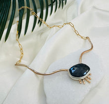 Load image into Gallery viewer, Sunray Sapphire Cuff Necklace