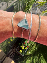 Load image into Gallery viewer, Teal Pottery Glass Cuff