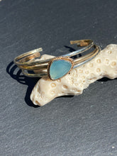 Load image into Gallery viewer, Aquamarine Sparkle Cuff Bracelet