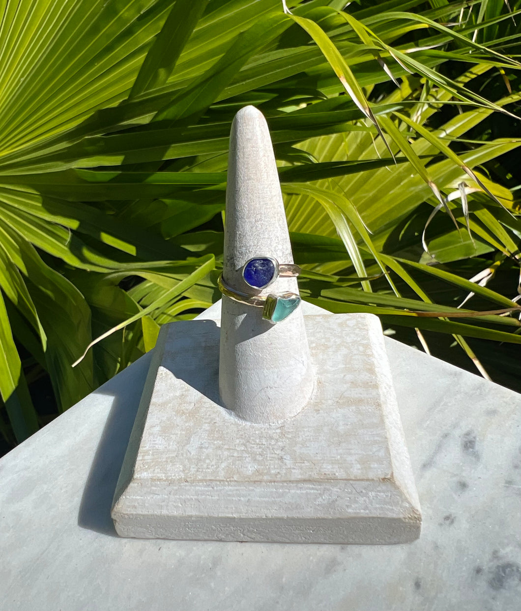 Double Seaglass Ring