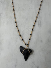 Load image into Gallery viewer, Gold and Black Shark Tooth Necklace
