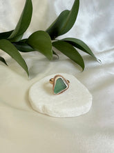 Load image into Gallery viewer, Green SeaGlass Sparkle Ring
