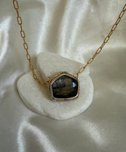 Load image into Gallery viewer, Sapphire (Gold Sheen) Pentagon Shaped Necklace
