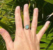 Load image into Gallery viewer, Teal Sea Glass Sparkle Ring
