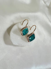 Load image into Gallery viewer, Turquoise Sparkle Drop Earrings
