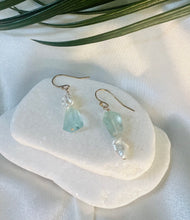 Load image into Gallery viewer, Aquamarine and Pearl Earrings
