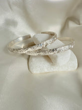Load image into Gallery viewer, Flower and Swirls Silver Cuff
