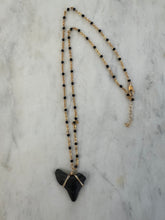 Load image into Gallery viewer, Gold and Black Shark Tooth Necklace
