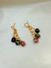 Load image into Gallery viewer, Tres Tourmaline Dangle Earrings
