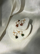 Load image into Gallery viewer, Tourmaline Diamond Stud Earrings
