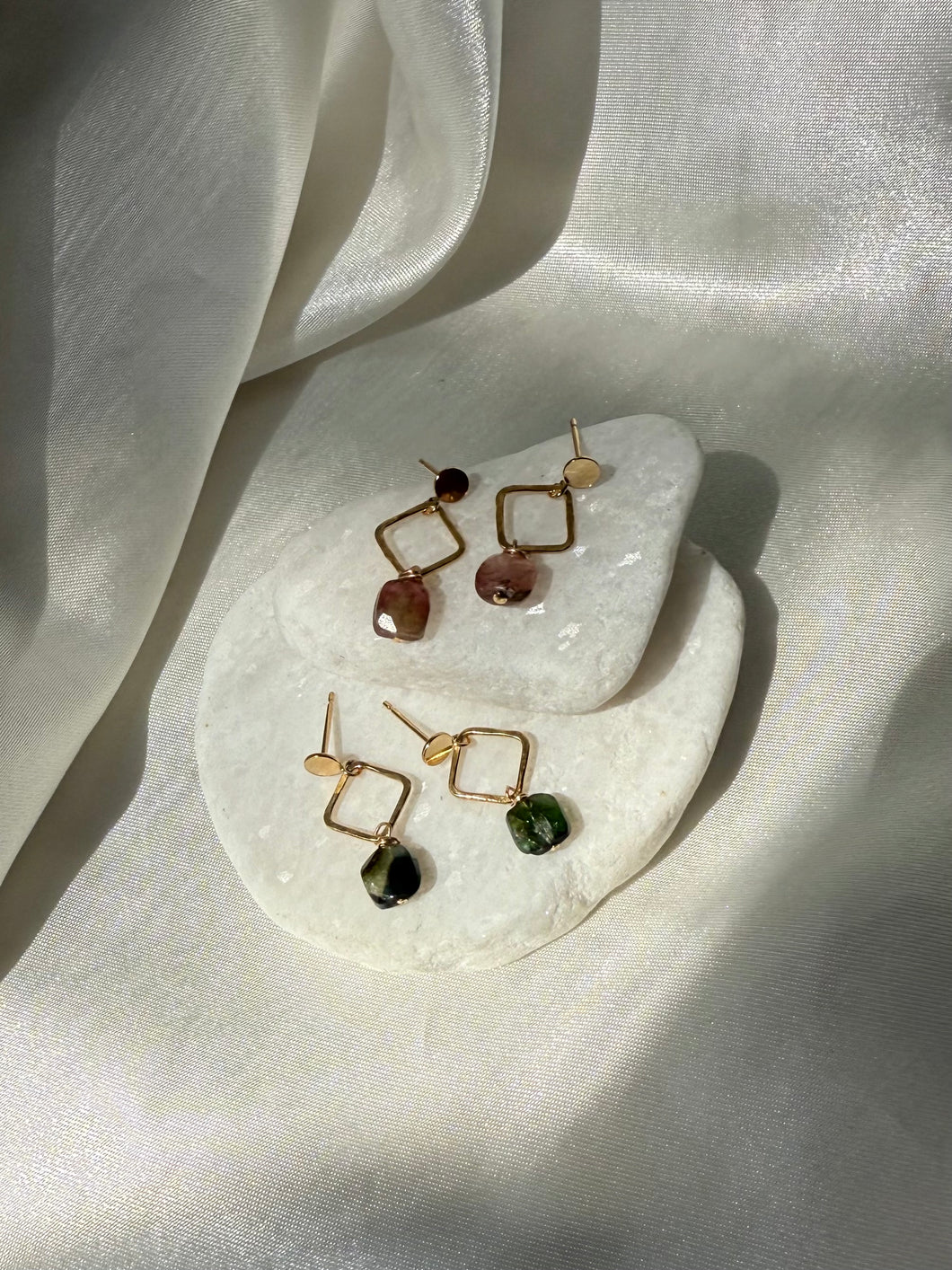 Tourmaline Diamond Stud Earrings