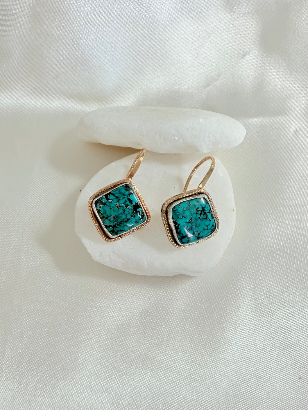 Turquoise Sparkle Drop Earrings