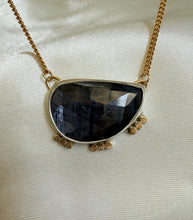 Load image into Gallery viewer, Sapphire Gold Dot Necklace

