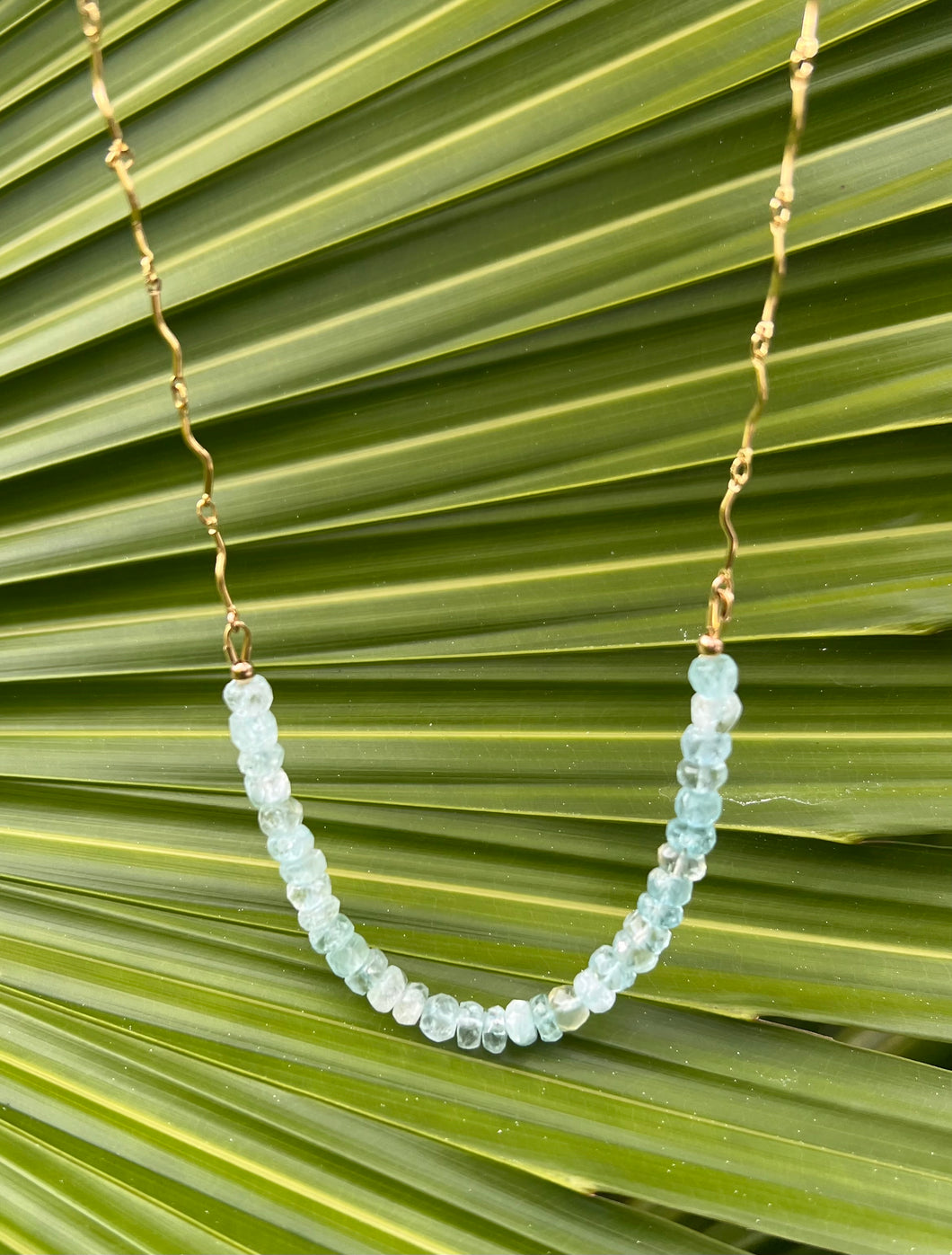 Aquamarine Wave Necklace