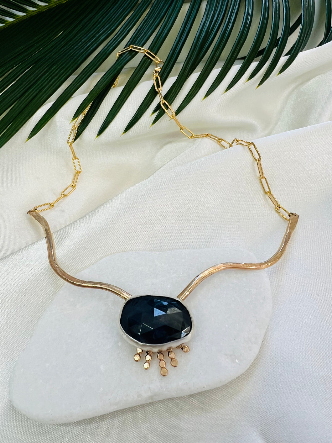 Sunray Sapphire Cuff Necklace