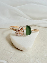 Load image into Gallery viewer, St. Bart’s Shell and Sea Glass Cuff
