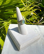 Load image into Gallery viewer, Teal Sea Glass Sparkle Ring
