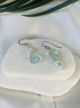 Load image into Gallery viewer, Aquamarine and Pearl Earrings
