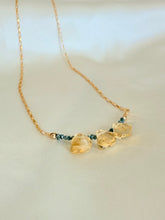 Load image into Gallery viewer, Citrine Teal Diamond Necklace
