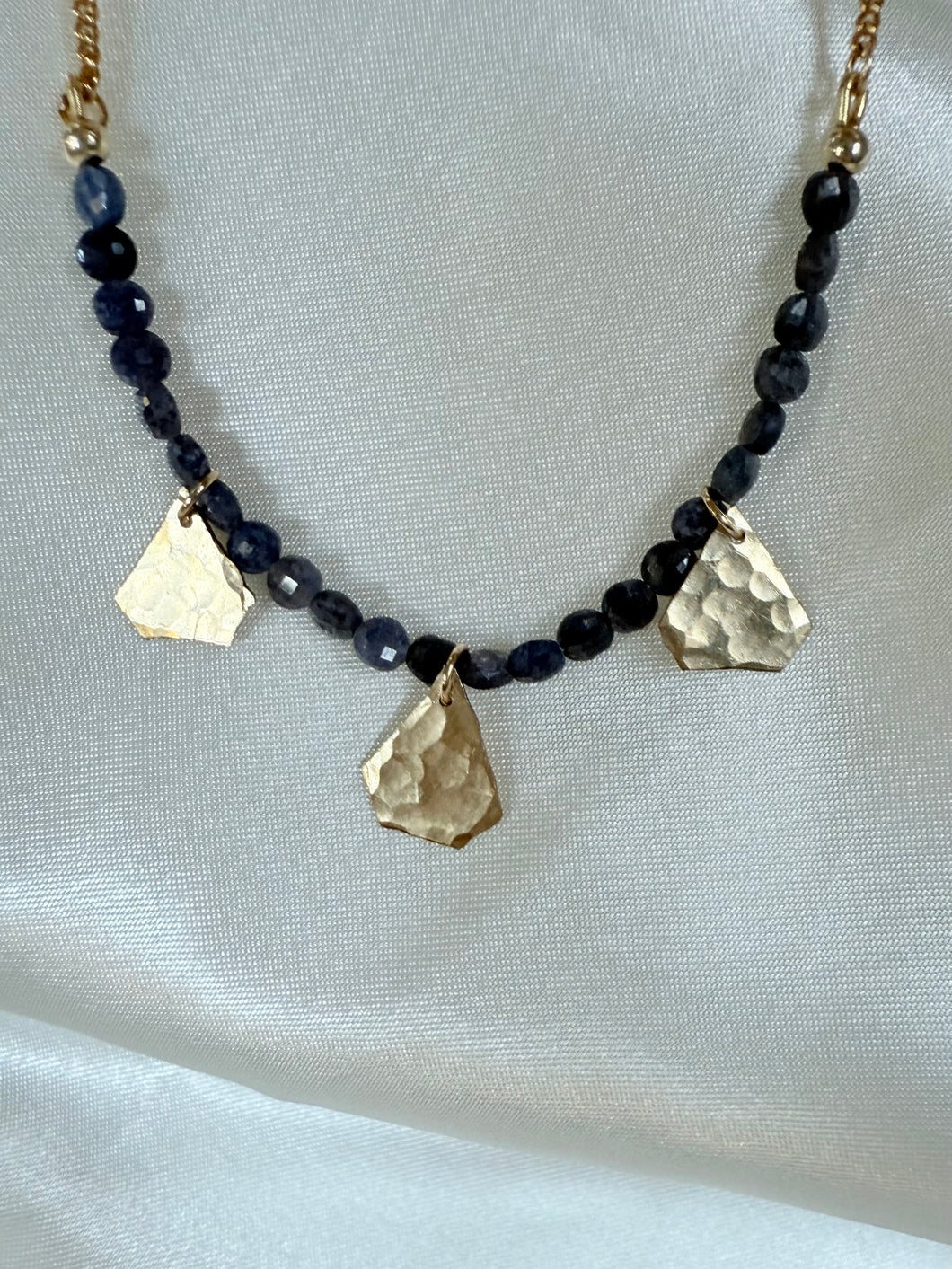 Sapphire Gold Goddess Necklace