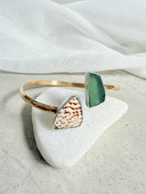 Load image into Gallery viewer, St. Bart’s Shell and Sea Glass Cuff
