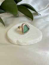 Load image into Gallery viewer, Green SeaGlass Sparkle Ring
