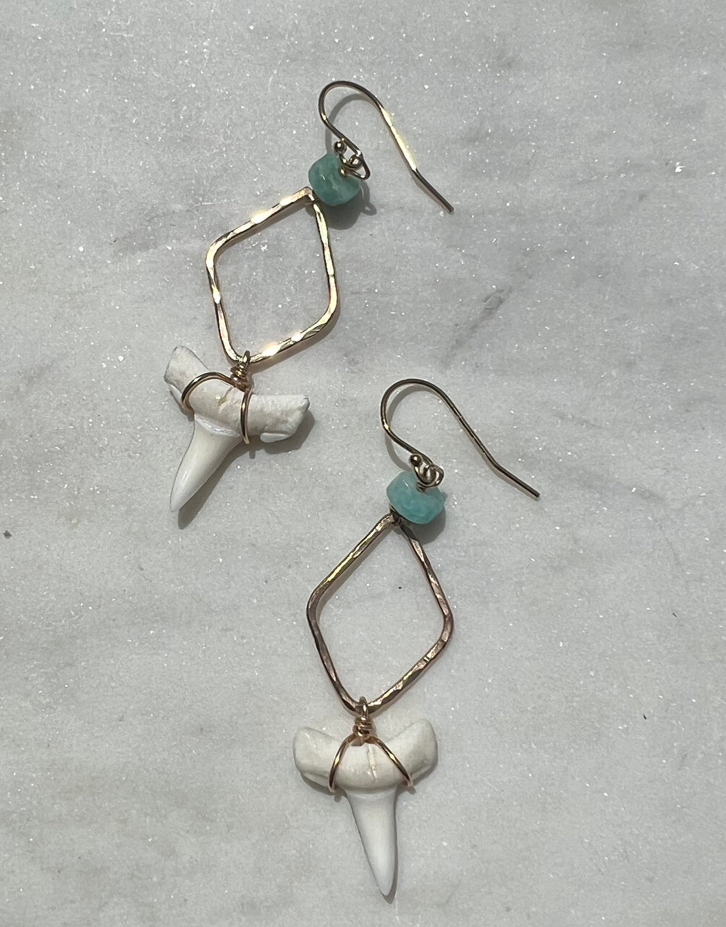 Amazonite Shark Teeth Earrings