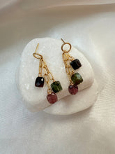 Load image into Gallery viewer, Tres Tourmaline Dangle Earrings
