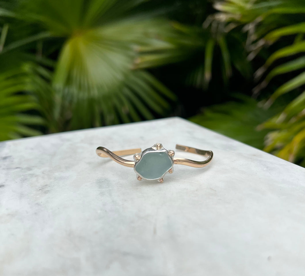 Gold Dot Seaglass Cuff