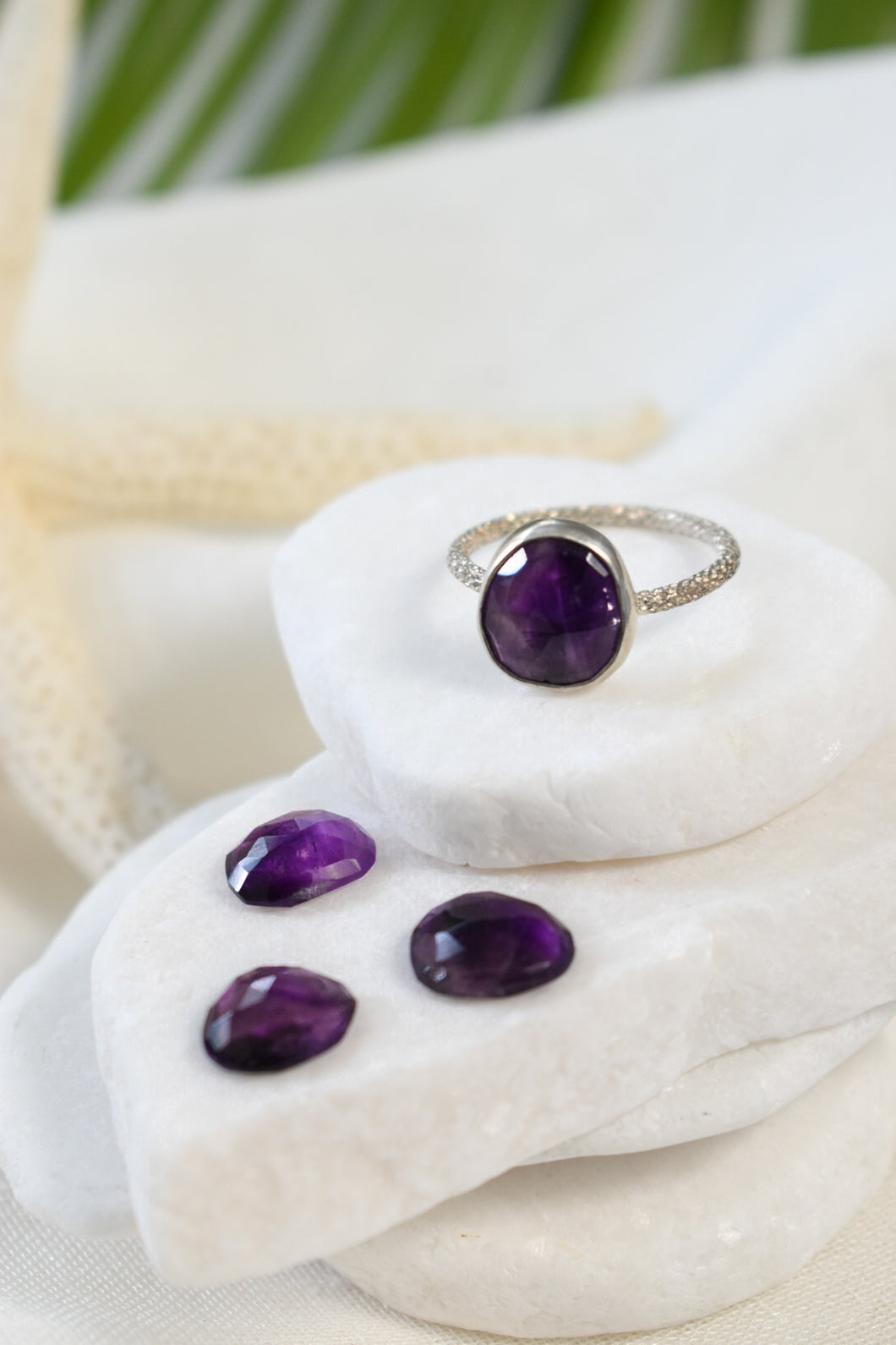 Amethyst Silver Sparkle Ring