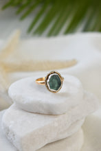 Load image into Gallery viewer, Teal Sea Glass Sparkle Ring
