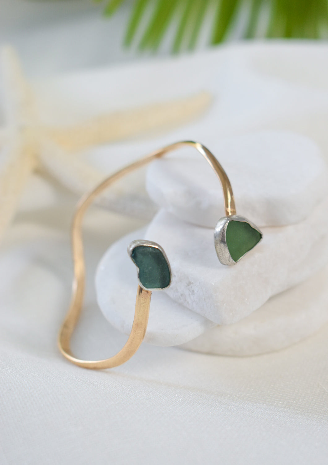 Double Seaglass Wave Cuff