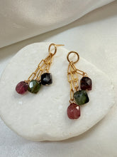 Load image into Gallery viewer, Tres Tourmaline Dangle Earrings

