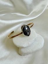 Load image into Gallery viewer, Sapphire (White Sheen) Gold Dot Cuff
