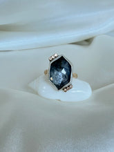 Load image into Gallery viewer, Sapphire (White Sheen) Gold Dot Ring
