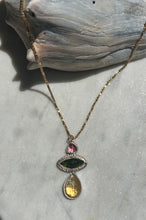 Load image into Gallery viewer, Cluster Necklace- Citrine and Tourmaline
