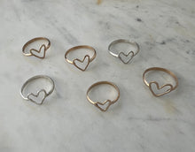 Load image into Gallery viewer, Hammered Heart Rings
