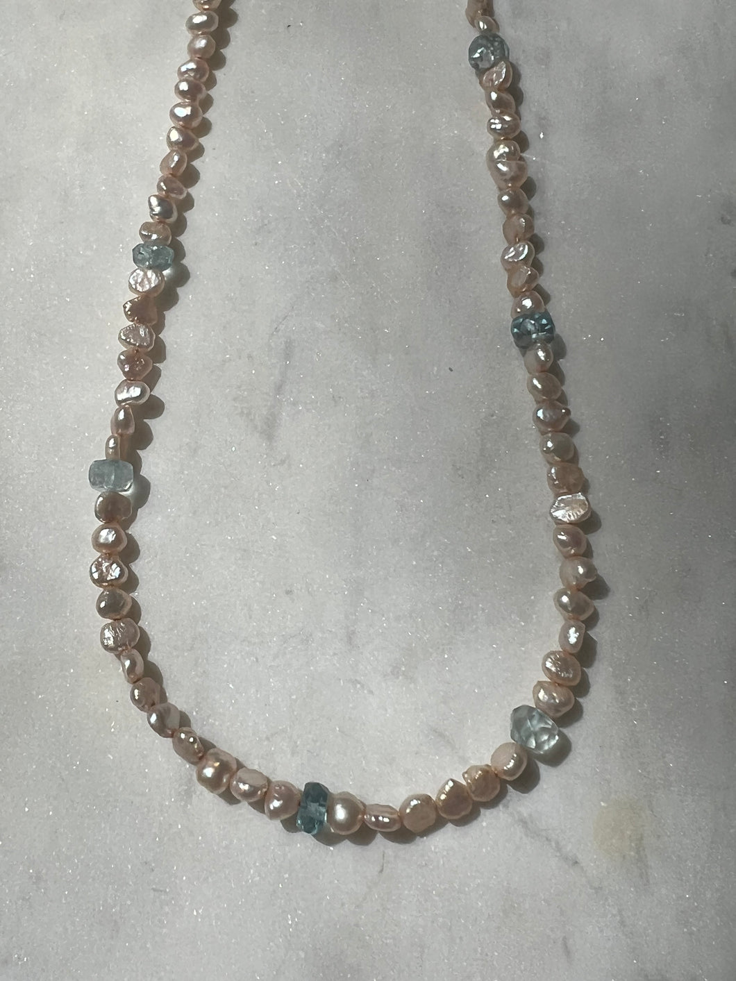 St.Barth’s Pearl and Aqua Necklace