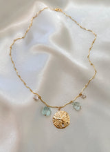 Load image into Gallery viewer, Sand Dollar Aquamarine Charm Necklace
