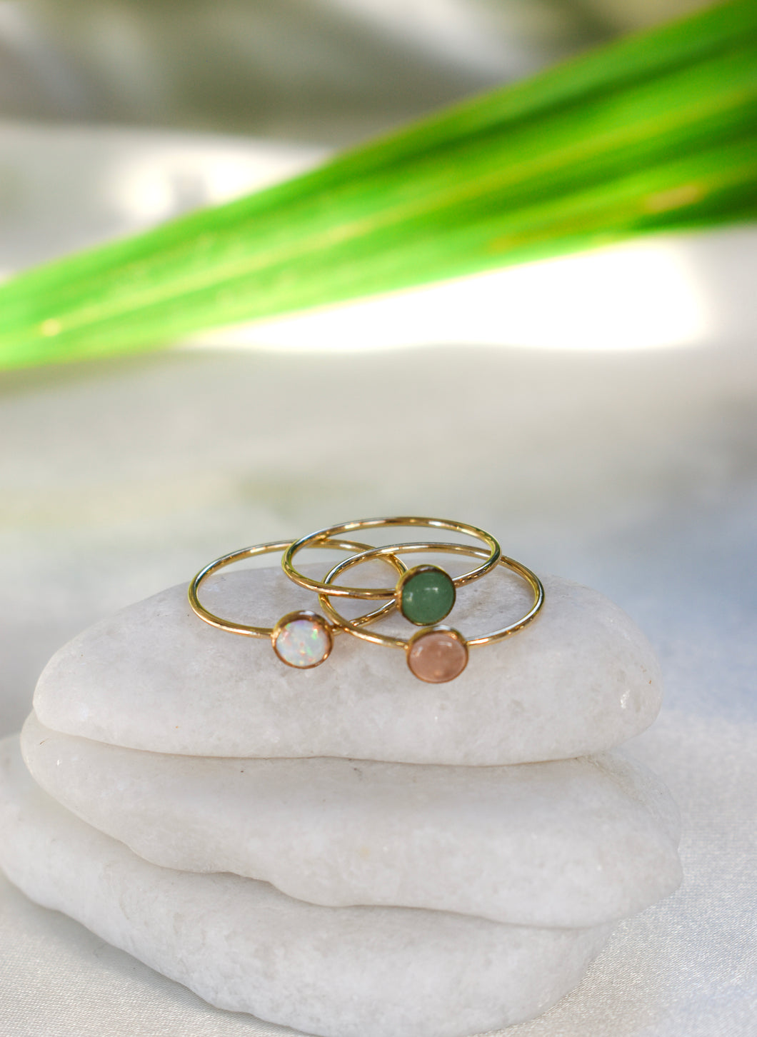 Gold Stoned Stacker Ring