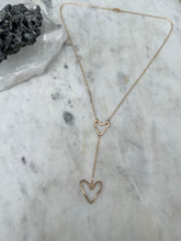 Load image into Gallery viewer, Two Hearts Lariat Necklace
