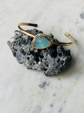 Load image into Gallery viewer, Aquamarine Sparkle Cuff Bracelet
