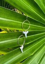 Load image into Gallery viewer, Gold Hoop Shark Teeth Earrings
