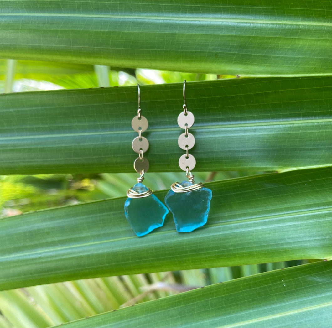 Hobcaw Blue “Sea Glass” Sequin Earrings