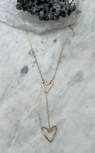 Load image into Gallery viewer, Two Hearts Lariat Necklace
